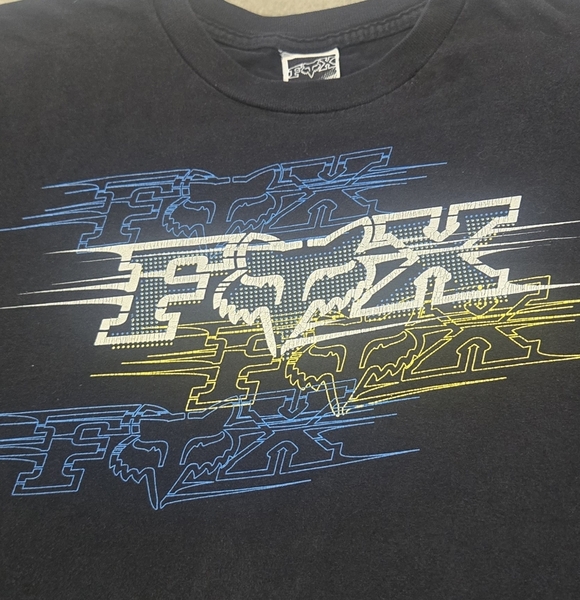 Fox Other - VTG Fox Racing Black T-Shirt Mens Sz 2XL Distressed Moto Motorcross Fox Tee